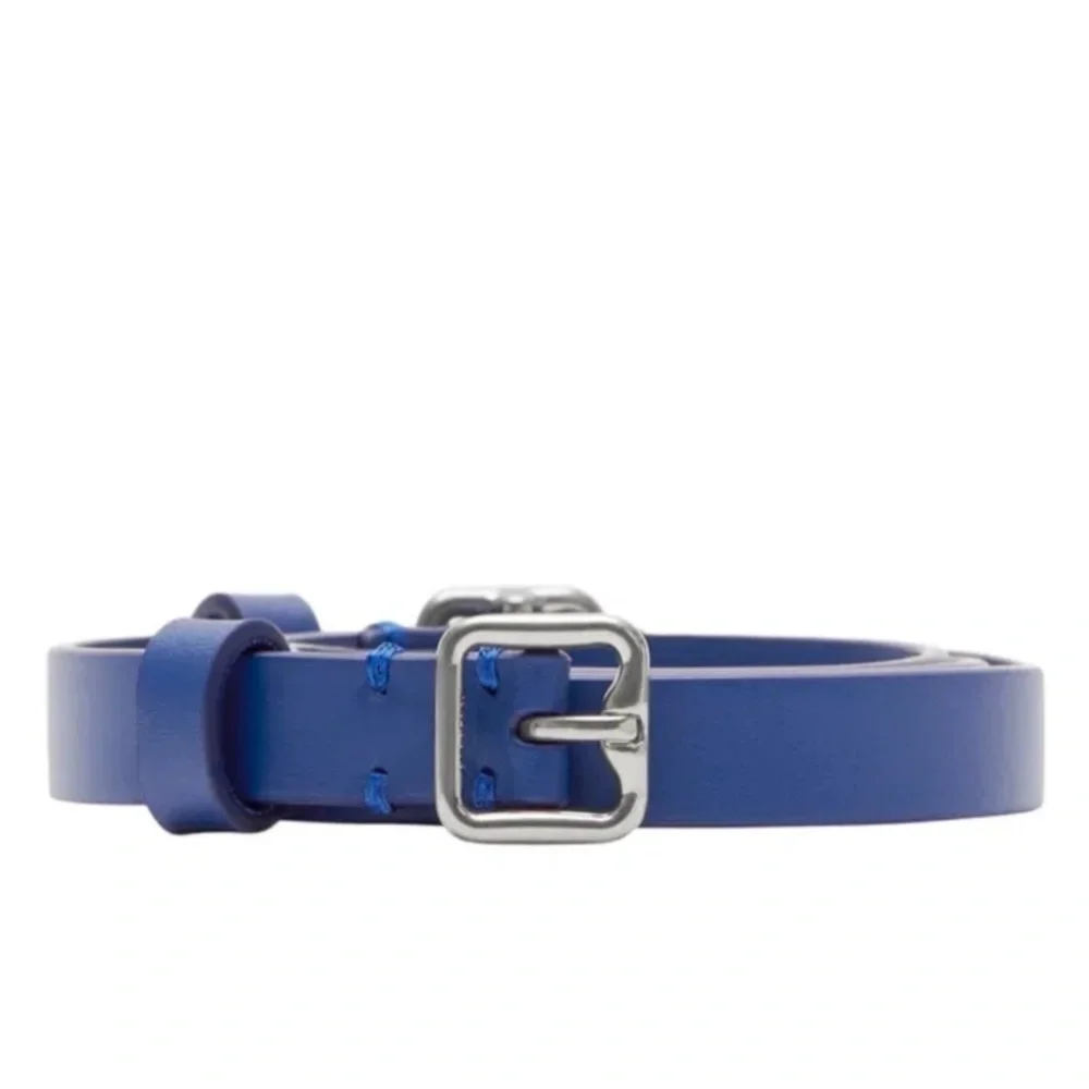 NWT Burberry Leather Double B Buckle Belt Blue Burberry 32 Size Belts for Women for sale | eBay main image 4
